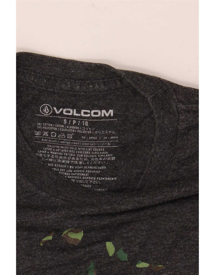 Volcom Camiseta gráfica para hombre Top pequeño de algodón moteado gris