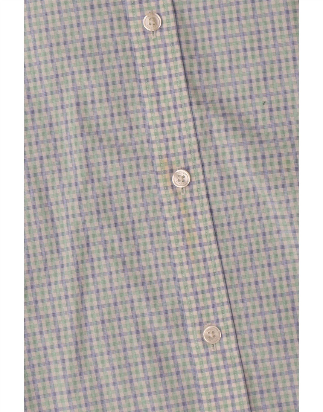Tommy Hilfiger Camisa de ajuste atlético para hombre Talla 15 Algodón a cuadros azul mediano