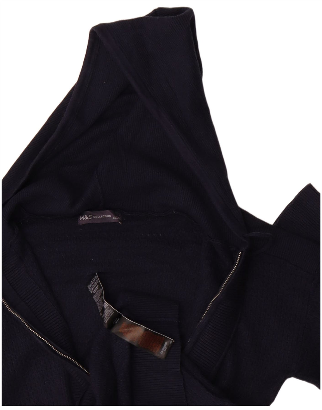 Marks & Spencer Suéter tipo cárdigan para mujer UK 10 Small Viscosa azul marino