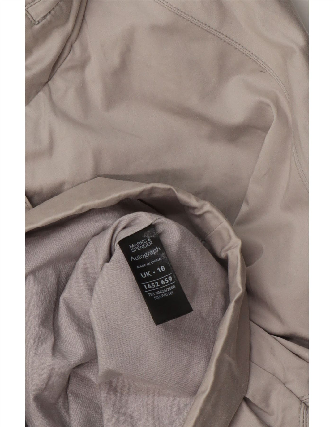 Marks & Spencer Chaqueta Cortavientos Autograph para Mujer UK 46 Grande Plata