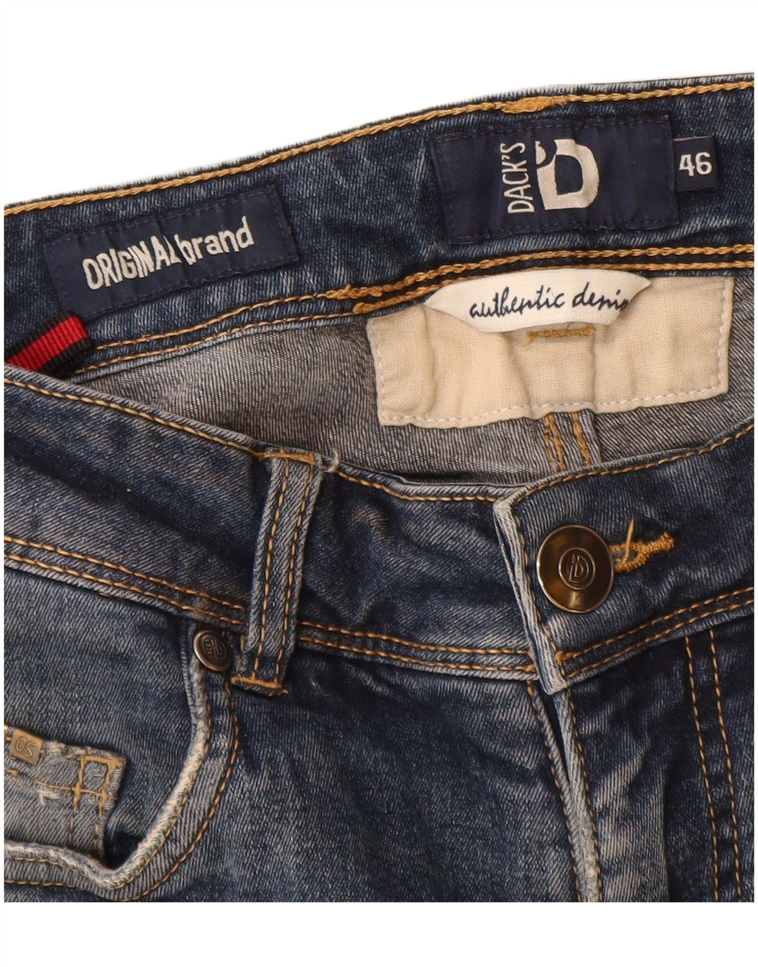 Dack's Jeans ajustados desgastados para mujer IT 46 Large W30 L29 Algodón azul