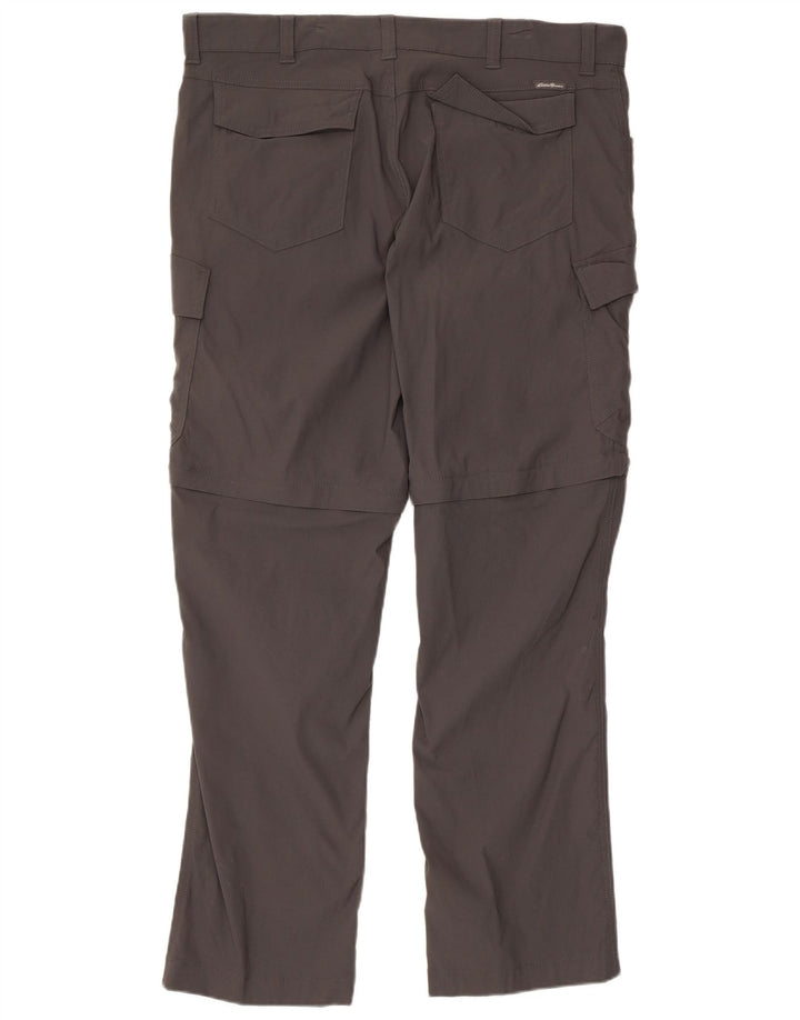 EDDIE BAUER Pantalón cargo recto para hombre W36 L32 Nylon gris