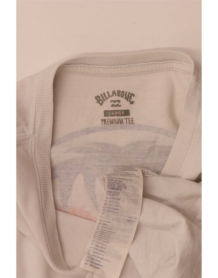 Billabong Hombre Camiseta Gráfica Top Grande Algodón Blanco
