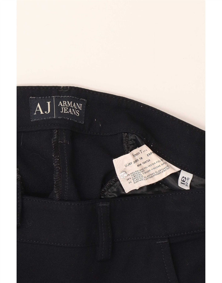 Pantalón Chino Recto Armani Mujer W31 L31 Poliéster Azul Marino