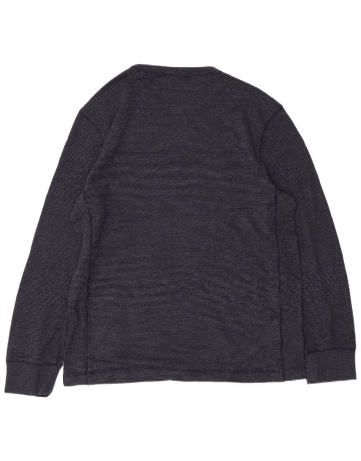 EDDIE BAUER Camiseta Hombre Manga Larga Algodón Azul Marino Medio