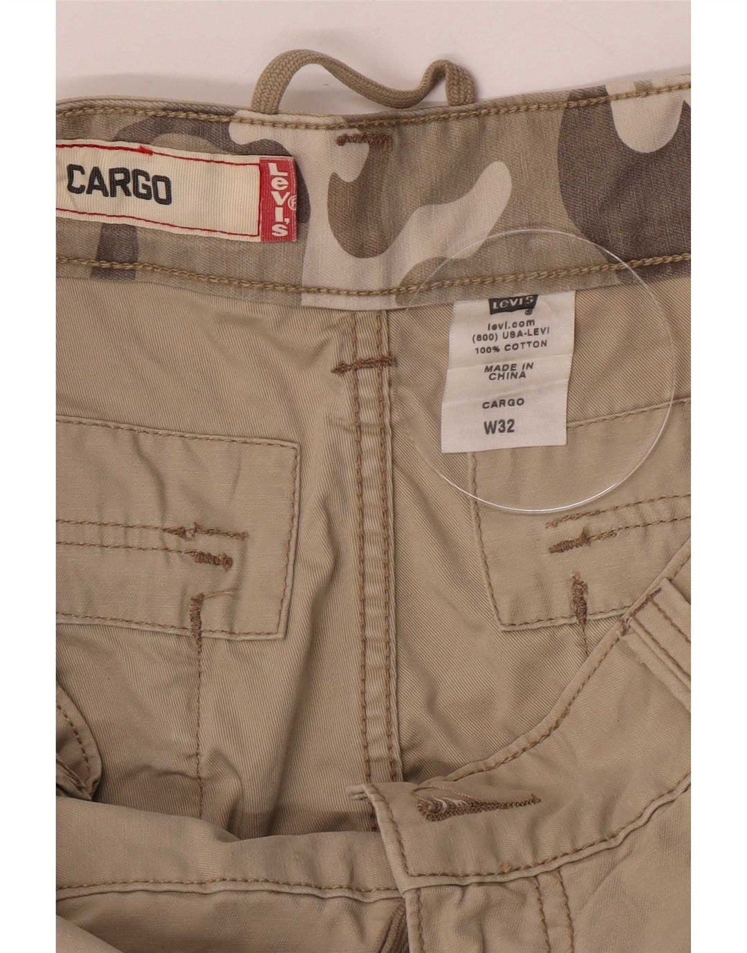 Levi's Mens Cargo Shorts Medium W32 Algodón Caqui