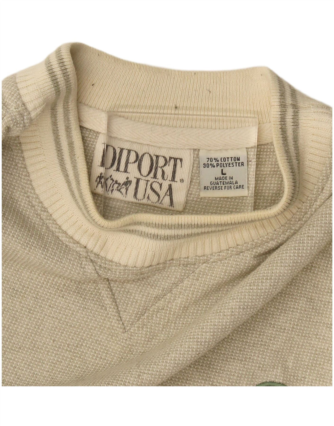 Vintage hombres sudadera jumper grande algodón beige