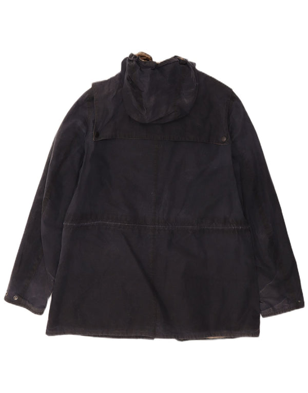 Chaqueta de algodón encerado con capucha para mujer Barbour UK 42 medium Azul marino