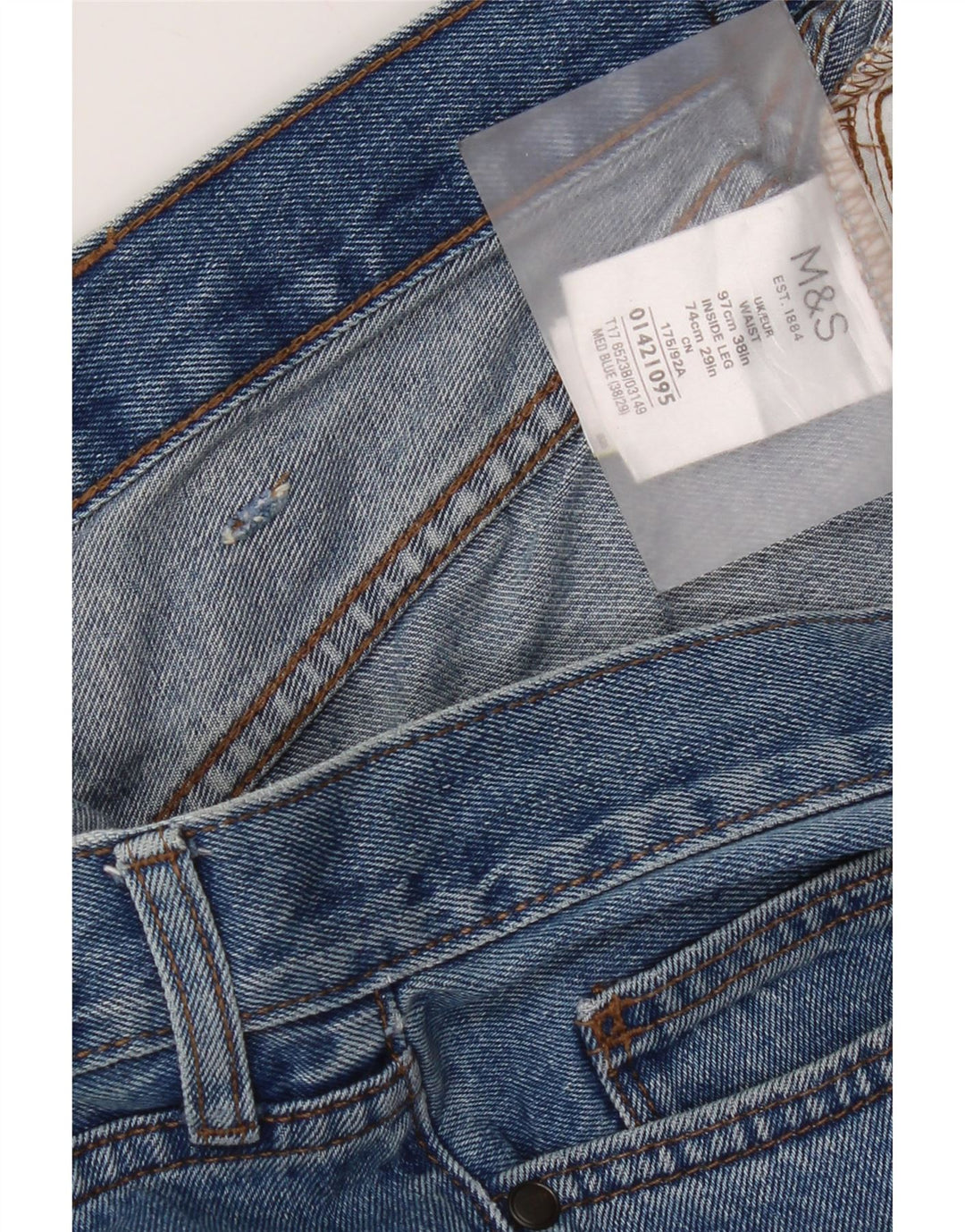 Marks & Spencer Jeans rectos para hombre W36 L29 Algodón azul