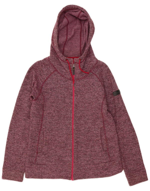 Suéter con capucha y cremallera Berghaus para mujer UK 40 XL Poliéster moteado burdeos