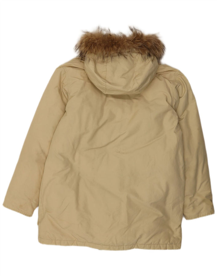 Woolrich Parka acolchada con capucha para hombre UK 38 Medium Beige