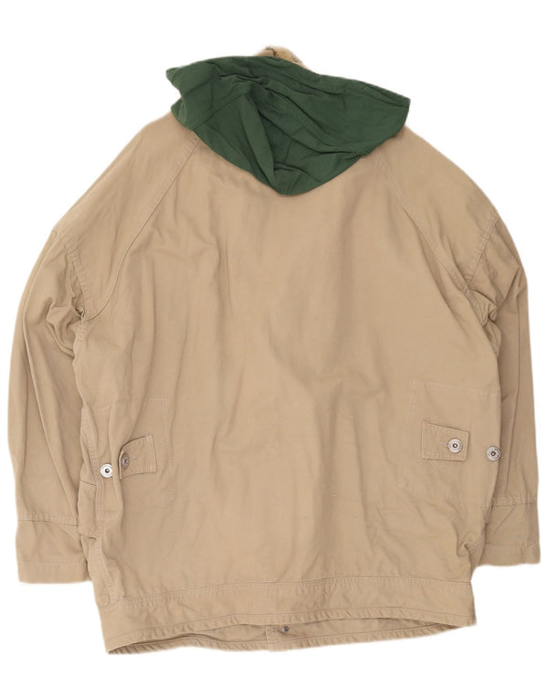 Murphy & Nye Chaqueta utilitaria con capucha para hombre UK 42 XL Algodón beige