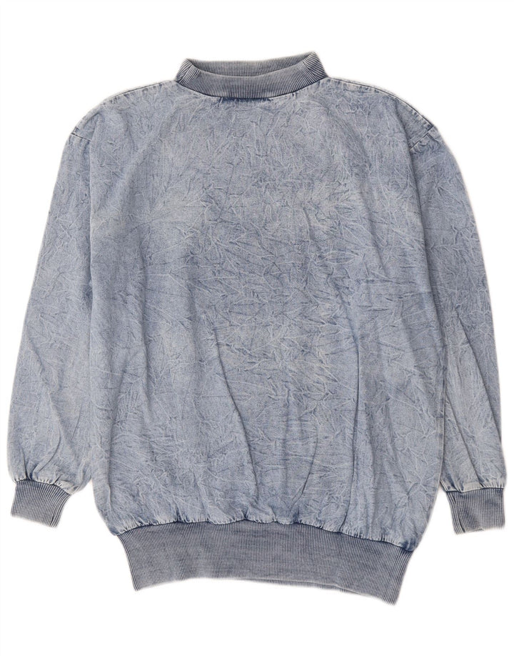Vintage mujer sudadera de gran tamaño Jumper EU 44 XL Algodón Azul