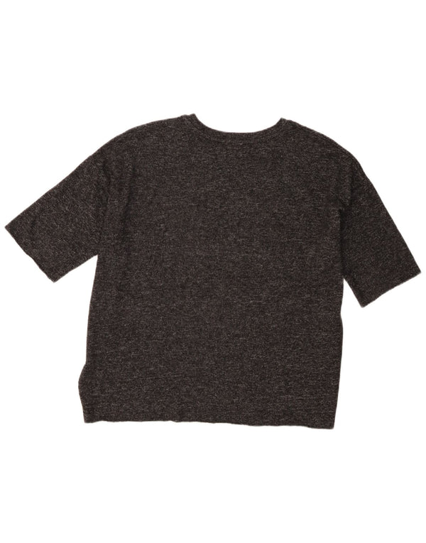 Zara Mujer Trafaluc Camiseta Extragrande Top UK 10 Small Gris Moteado