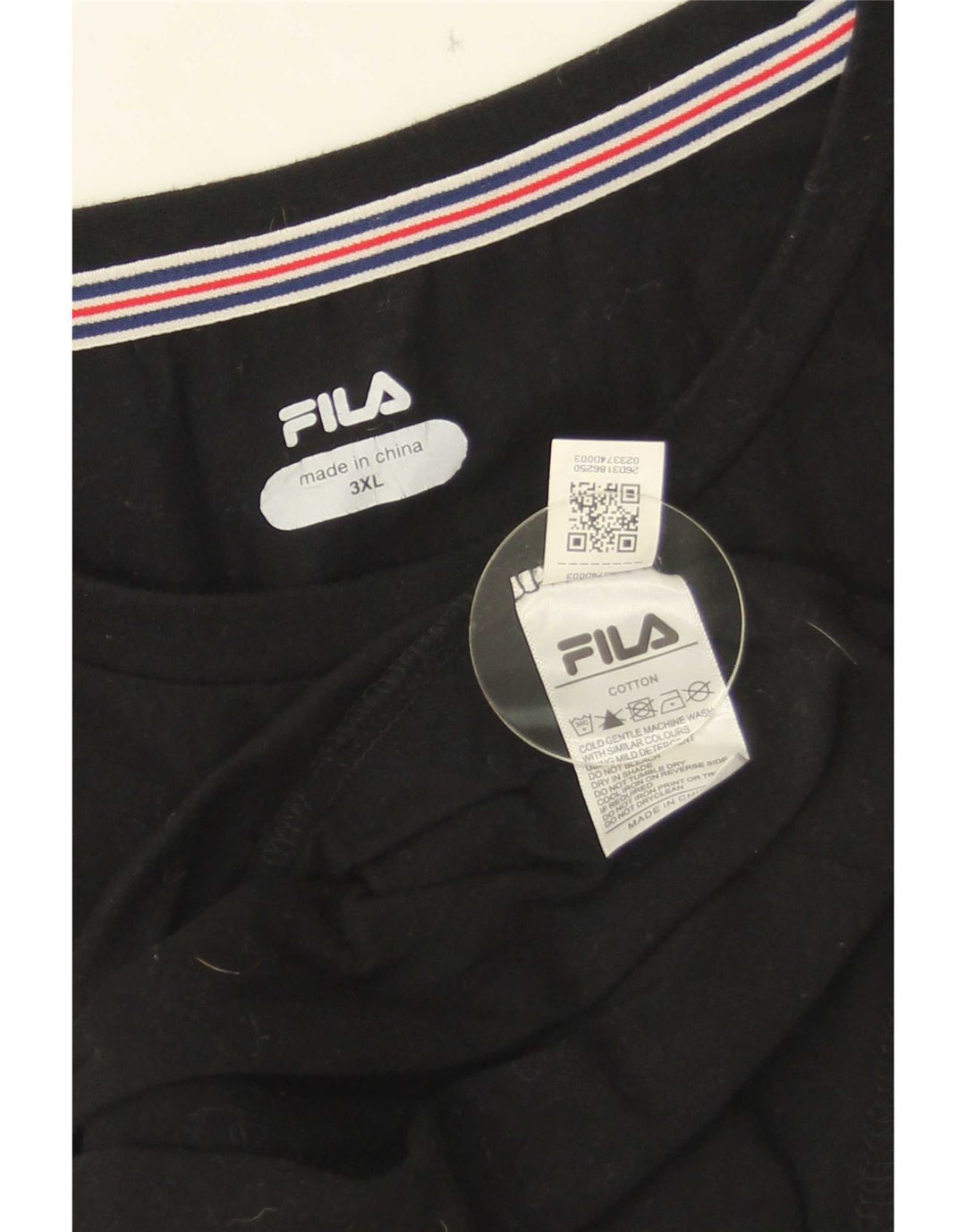 Fila Camiseta Hombre Top 3XL Algodón Negro