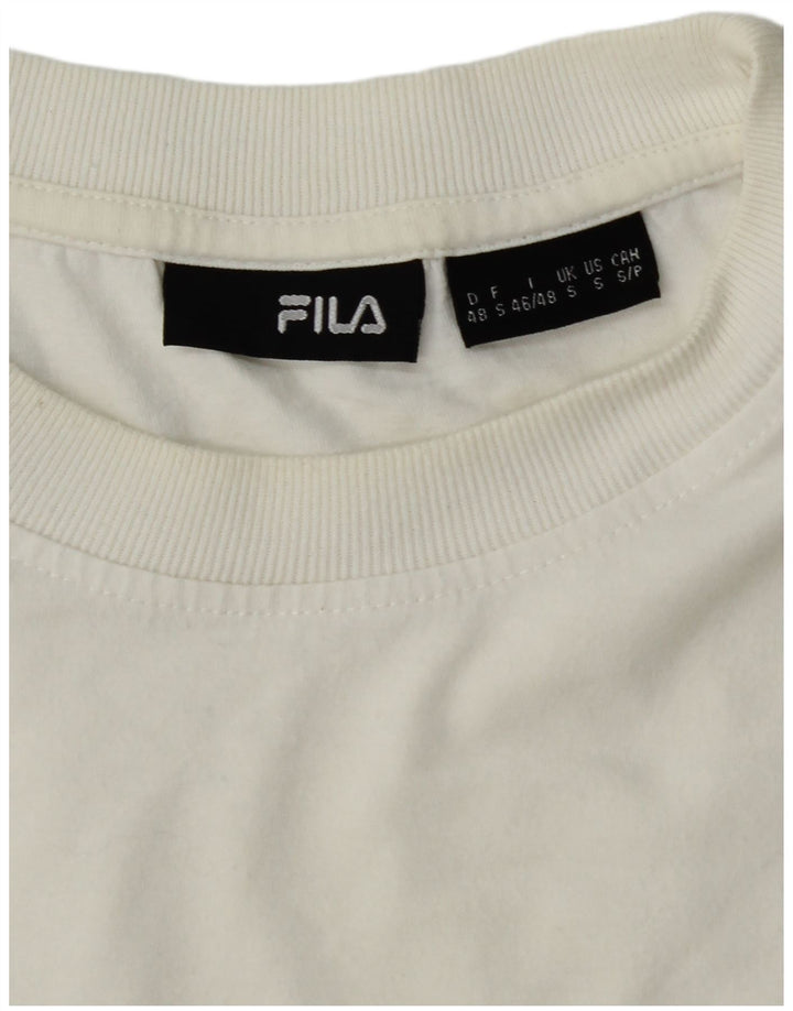 FILA Camiseta gráfica para hombre Top Small White