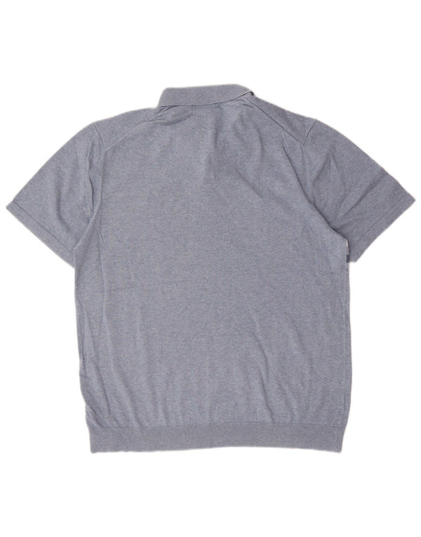 Marks & Spencer Jersey tipo polo con cuello tipo polo para hombre, talla grande, color azul