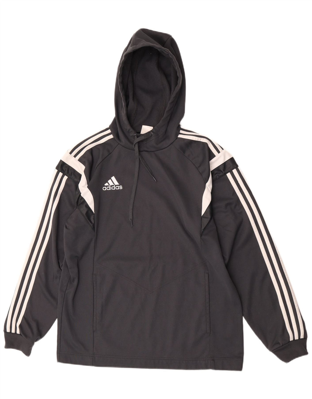 Adidas Hombre Sudadera Con Capucha Jersey Gris Medio Colorblock Poliéster