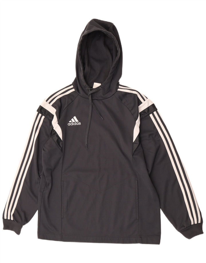 Adidas Hombre Sudadera Con Capucha Jersey Gris Medio Colorblock Poliéster