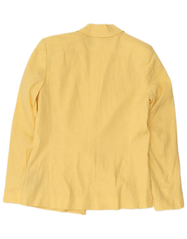 French Connection Chaqueta tipo blazer con doble botonadura para mujer UK 6 XS Lino amarillo