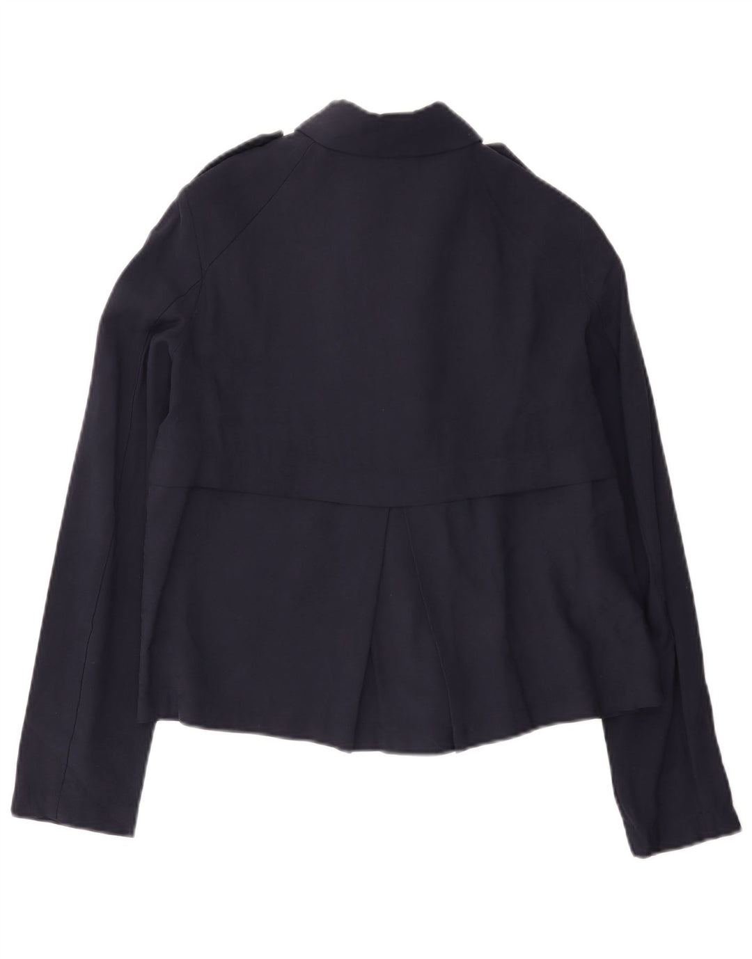 Zara Mujer Chaqueta Bomber UK 10 Small Azul Marino Viscosa