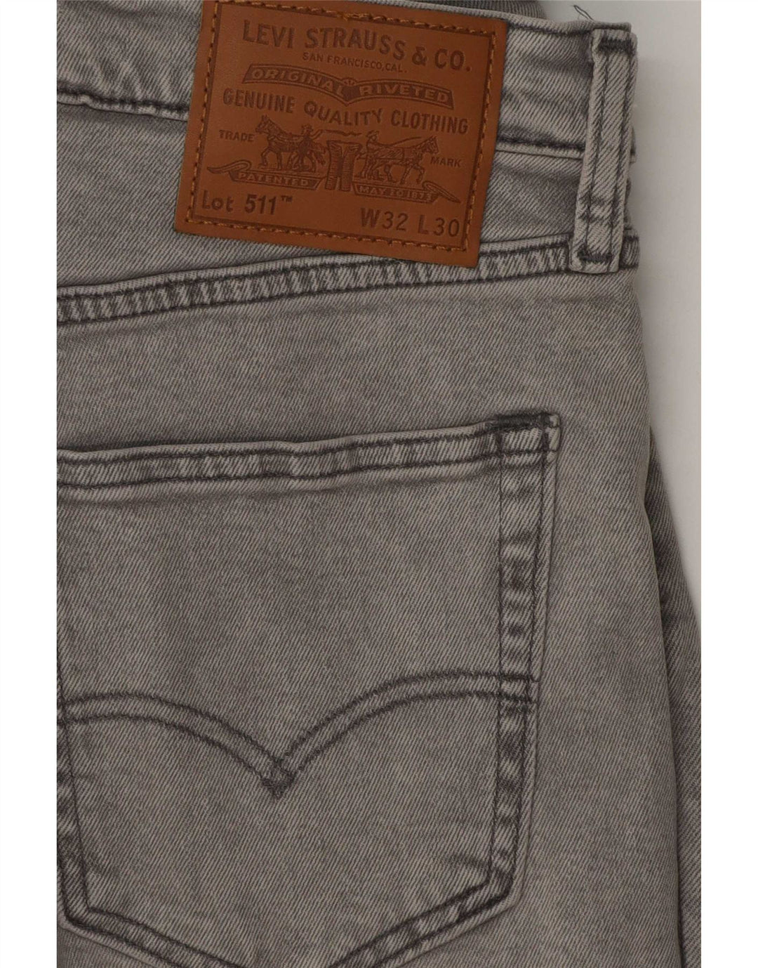 Levi's Hombre 511 Slim Jeans W32 L30 Algodón Gris