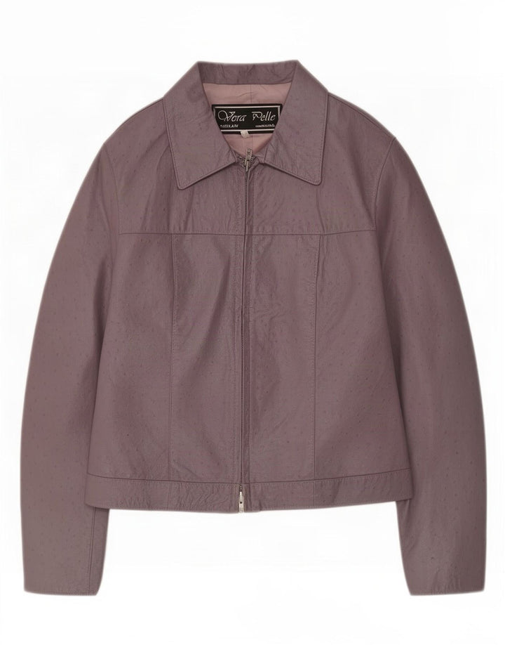 Chaqueta de cuero vintage para mujer IT 46 Púrpura grande