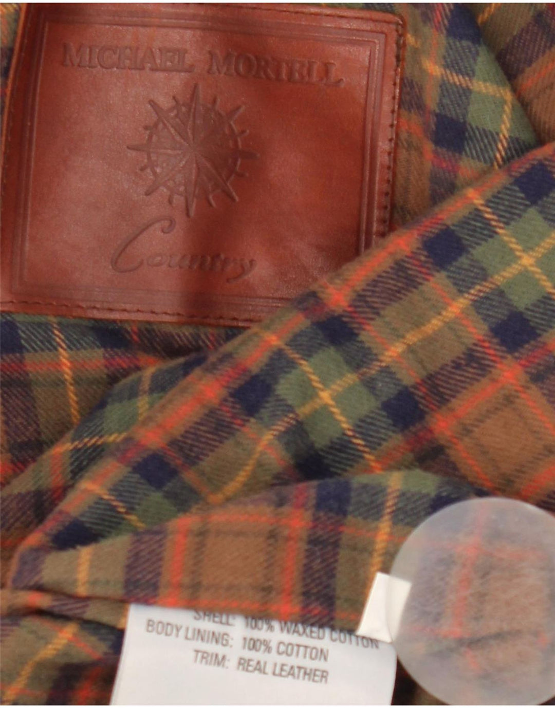 Michael Mortell Chaqueta de algodón encerado para hombre UK 40 Grande Algodón marrón