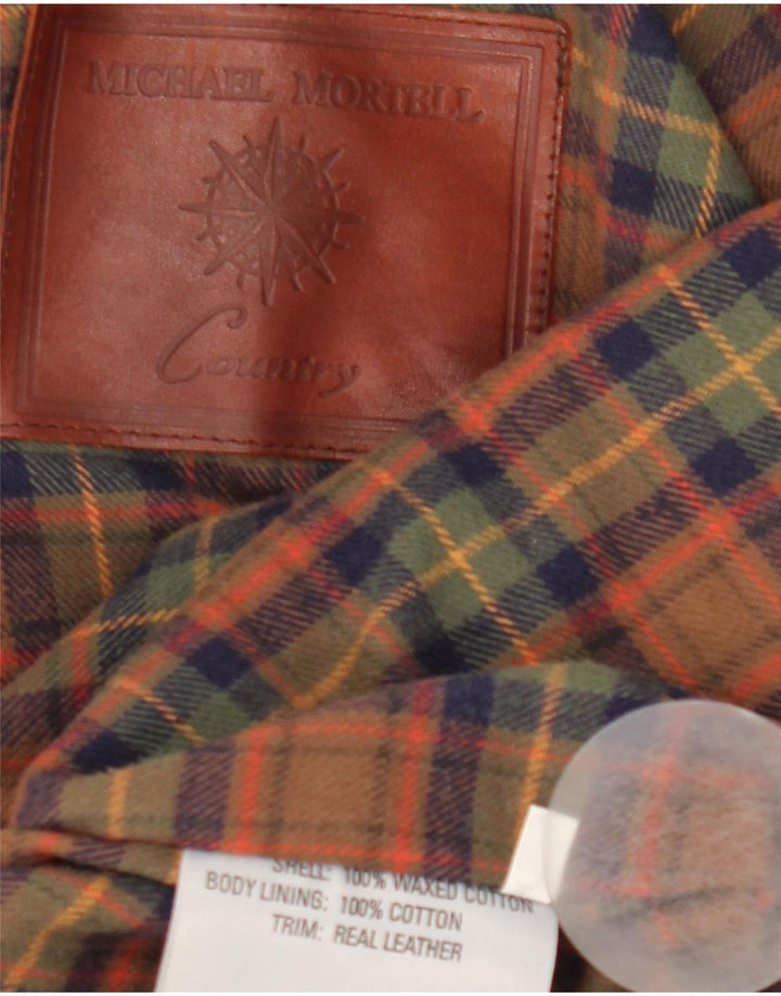 Michael Mortell Chaqueta de algodón encerado para hombre UK 40 Grande Algodón marrón
