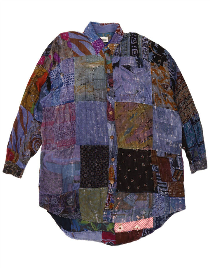 We Be Bop Vestido camisero extragrande para mujer UK 40 XL Patchwork multicolor