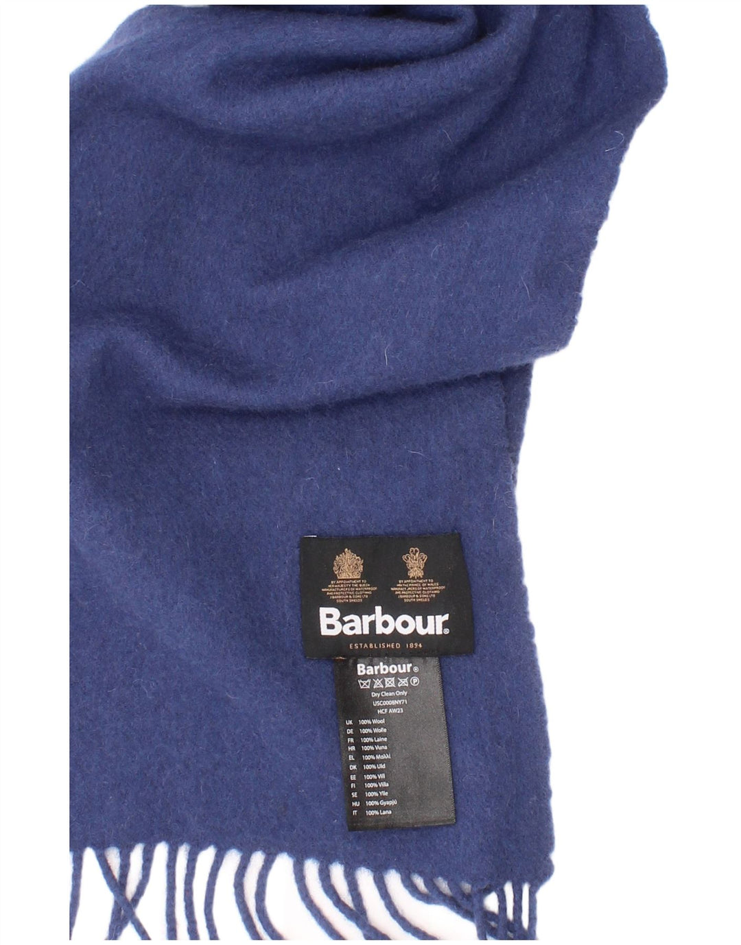 Bufanda Barbour Hombre Rectángulo Talla Única Lana Azul