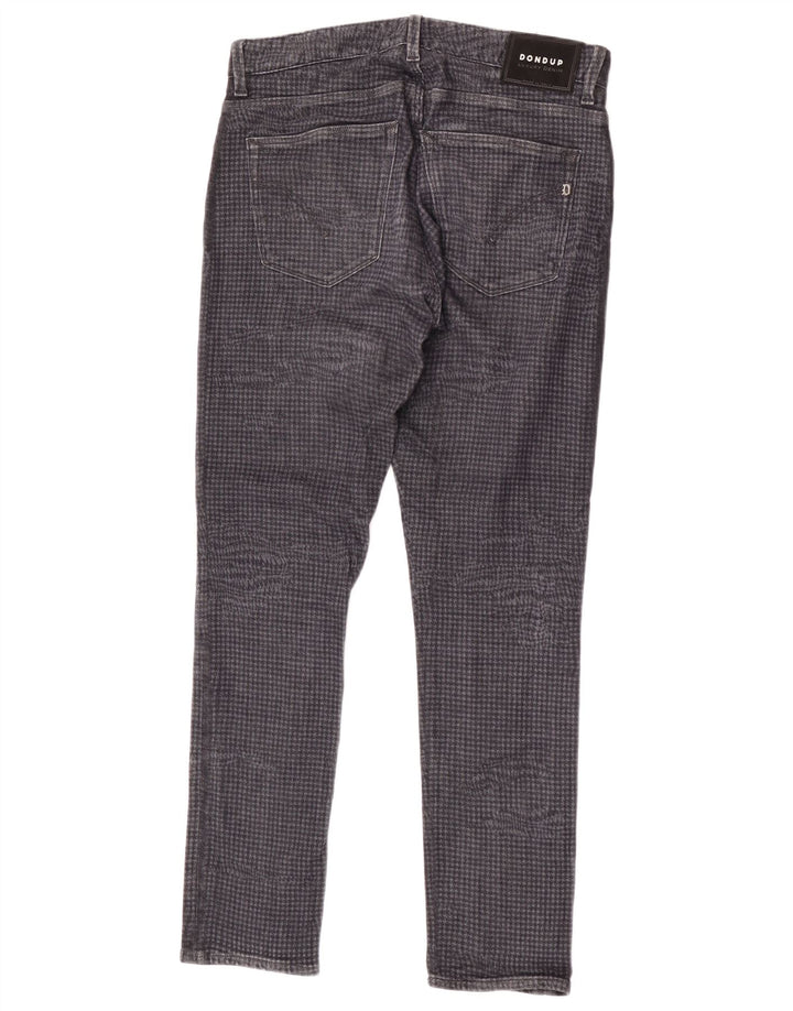 Dondup Vaqueros ajustados para hombre W32 L30 Algodón de pata de gallo gris