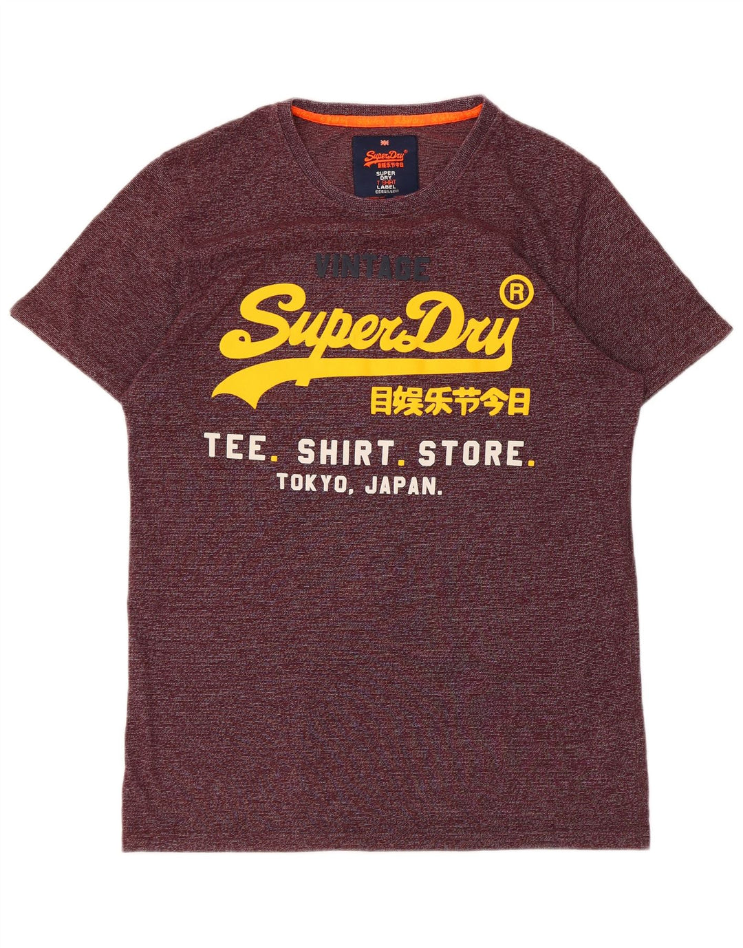 SUPERDRY Camiseta gráfica para hombre Top grande de algodón con rayas diplomáticas en color burdeos