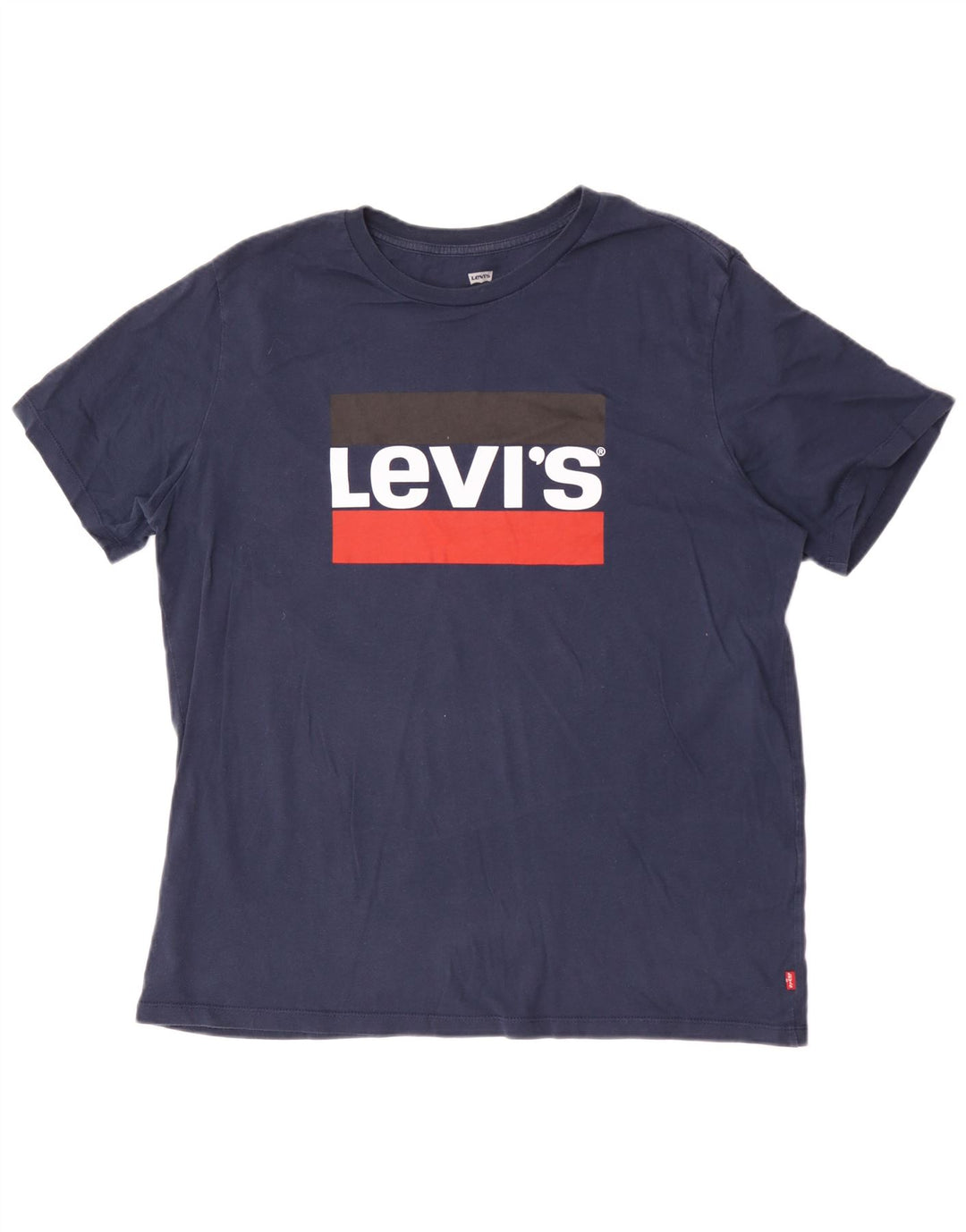 Levi's Camiseta con gráfico de ajuste estándar para hombre, talla grande, azul marino