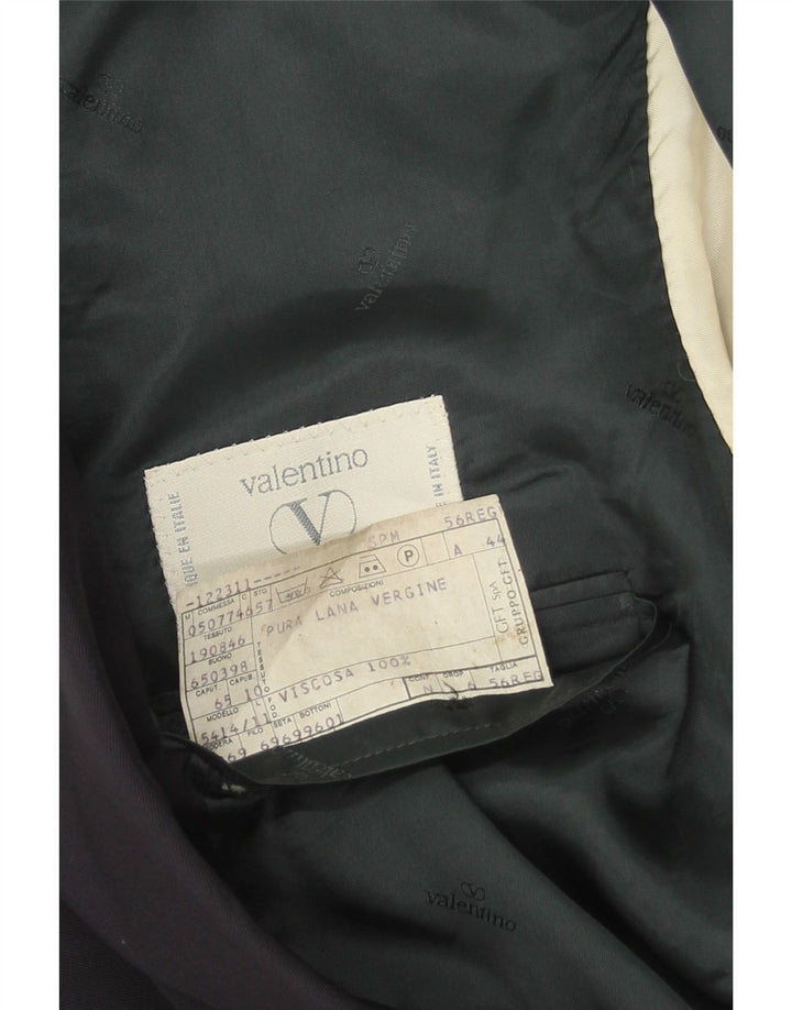 Valentino Chaqueta tipo blazer de 2 botones para hombre IT 56 3XL Lana virgen azul marino