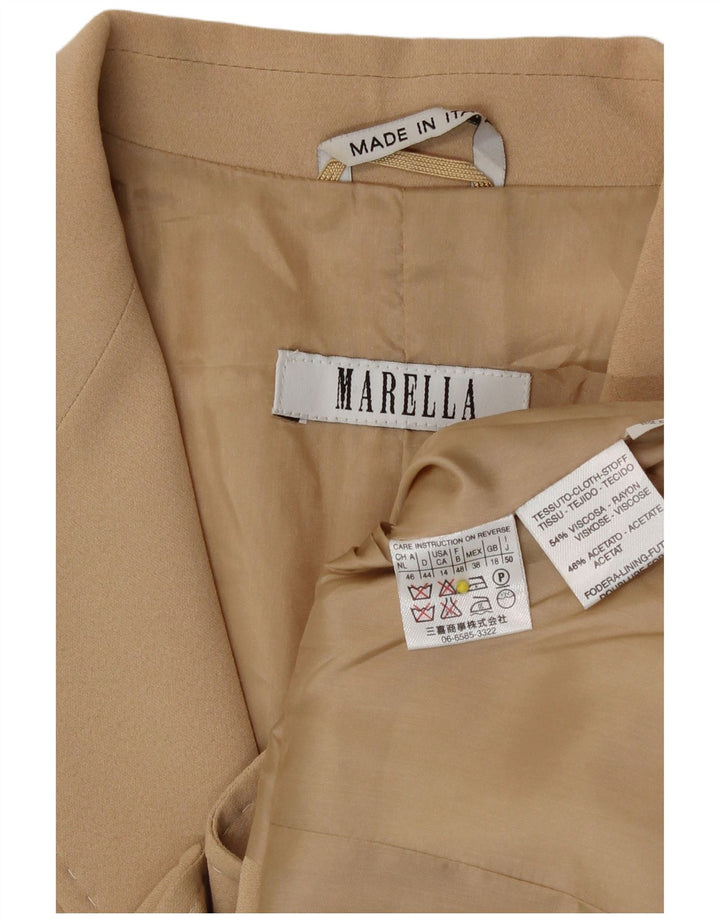 Marella Chaqueta Blazer de 3 Botones para Mujer UK 40 XL Viscosa Beige