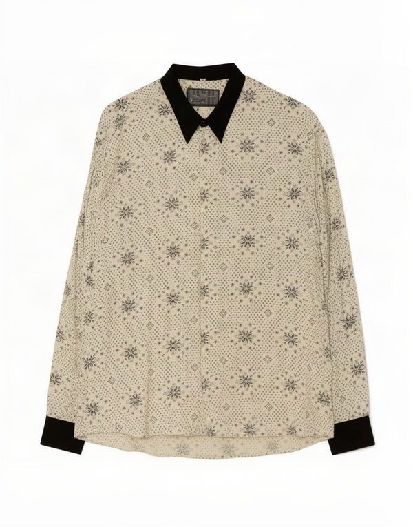 Mac Fashion Camisa Hombre XL Viscosa Floral Blanca