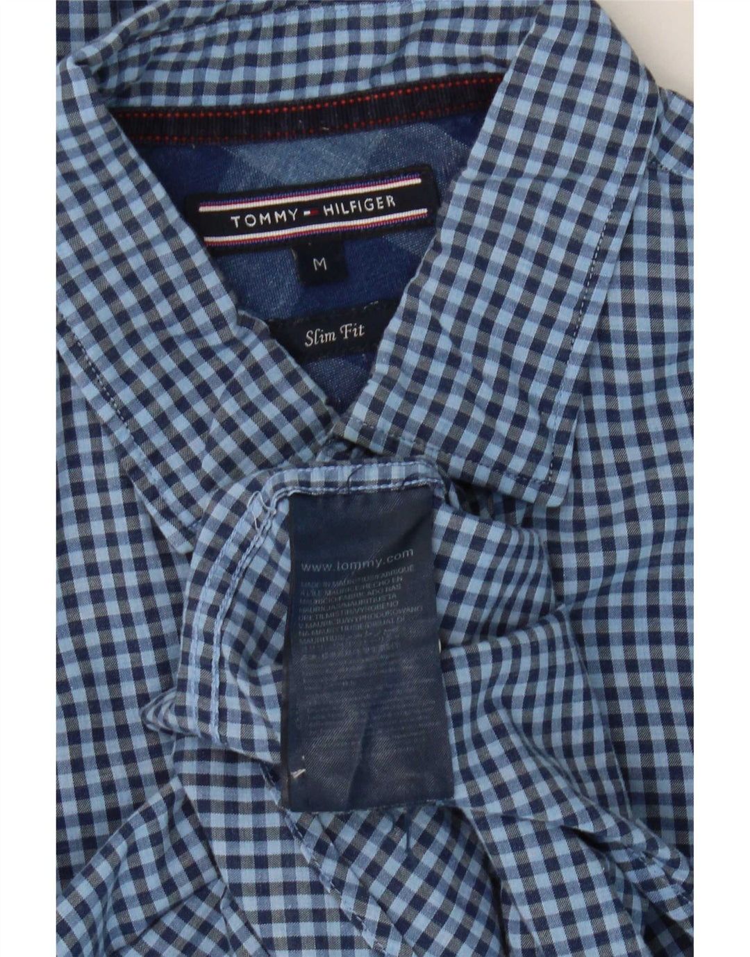 Tommy Hilfiger Camisa Slim Fit De Algodón A Cuadros Azul Medio