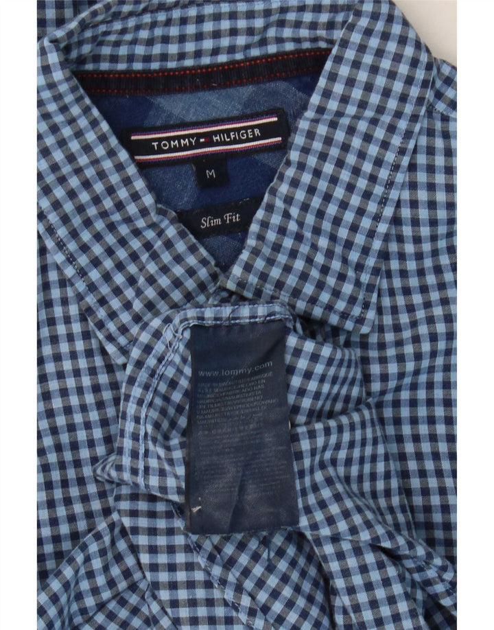 Tommy Hilfiger Camisa Slim Fit De Algodón A Cuadros Azul Medio
