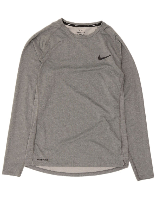 Nike Hombre Dri Fit Top Manga Larga XL Poliéster Gris
