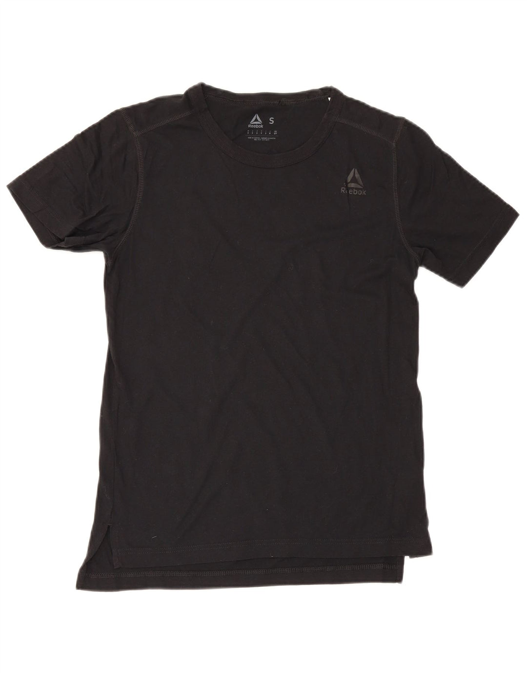 Reebok - Camiseta para hombre, talla pequeña, algodón negro