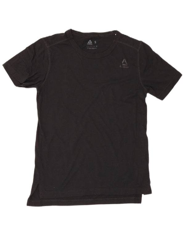 Reebok - Camiseta para hombre, talla pequeña, algodón negro