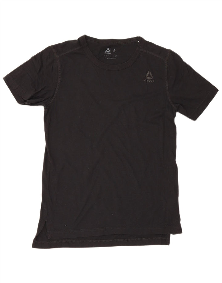 Reebok - Camiseta para hombre, talla pequeña, algodón negro