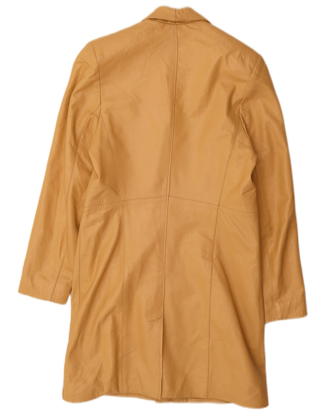 Carmen Abrigo de cuero para mujer UK 42 Cuero amarillo mediano
