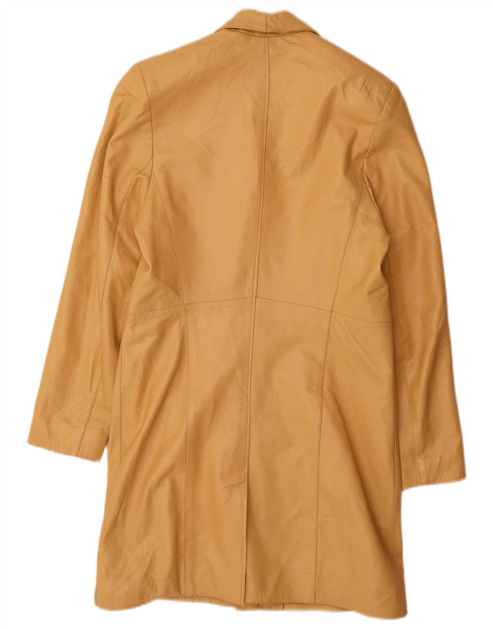 Carmen Abrigo de cuero para mujer UK 42 Cuero amarillo mediano