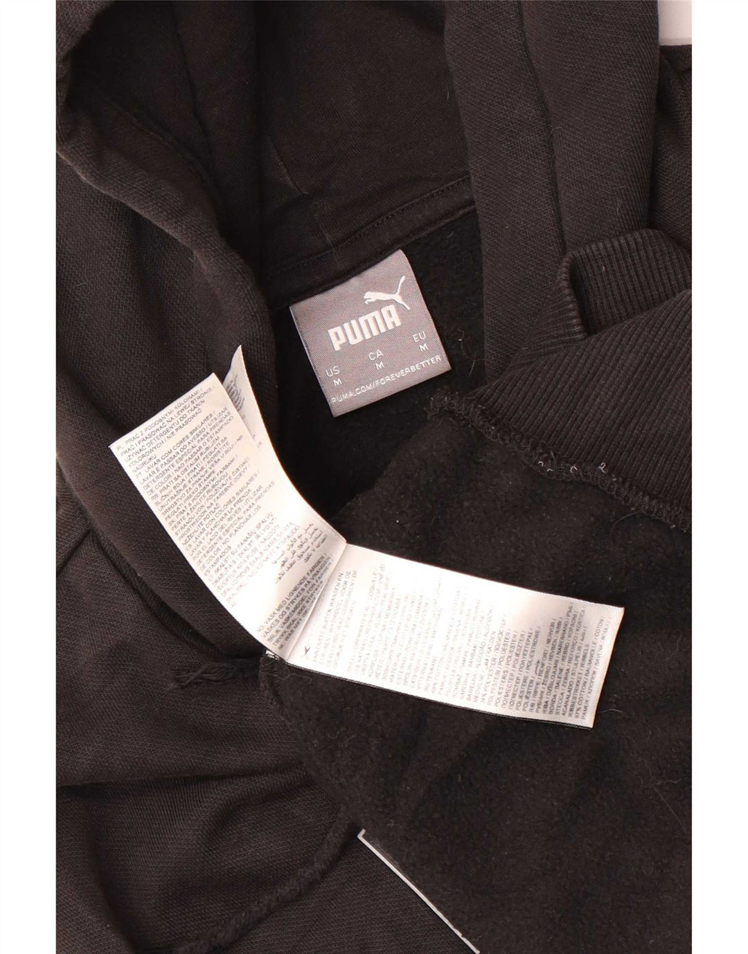 Puma Hombre Sudadera Con Capucha Gráfica Jersey De Algodón Negro Mediano