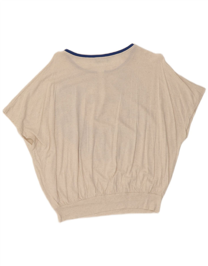 Benetton Blusa Corta De Ala De Murciélago Para Mujer UK 44 Medium Off White