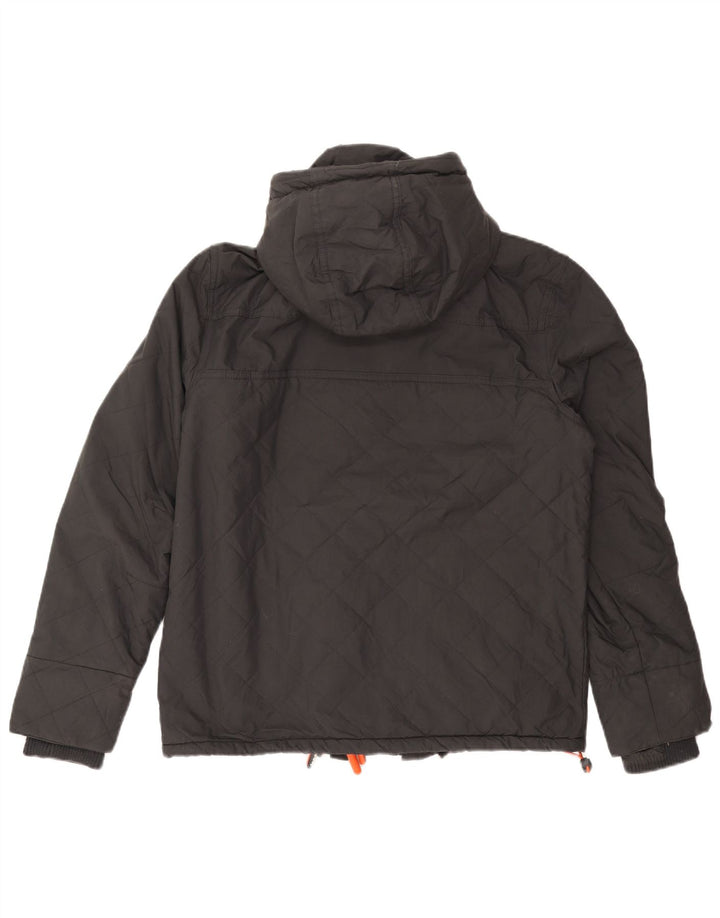 SUPERDRY Chaqueta cortavientos con estampado The Windcheater para hombre, talla 40, color negro