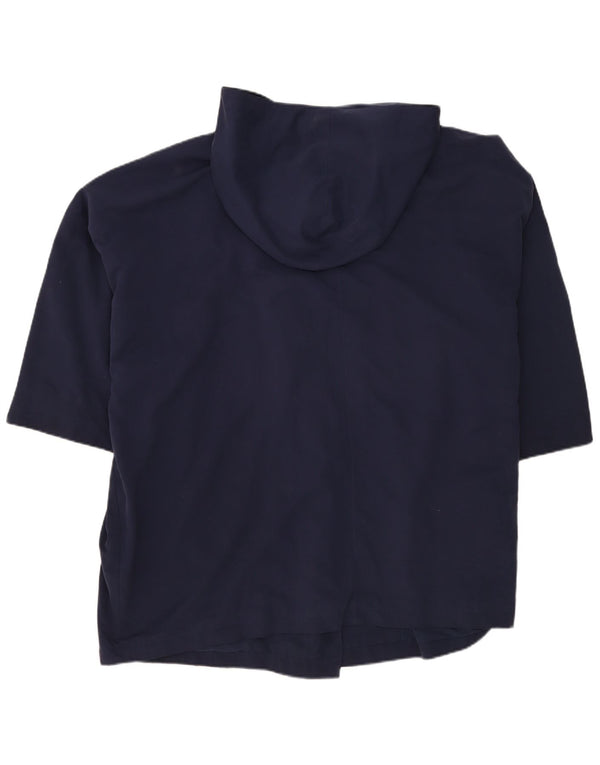Benetton Mujer Abrigo Extragrande De Doble Botonadura Con Capucha ES 40 XL Azul Marino