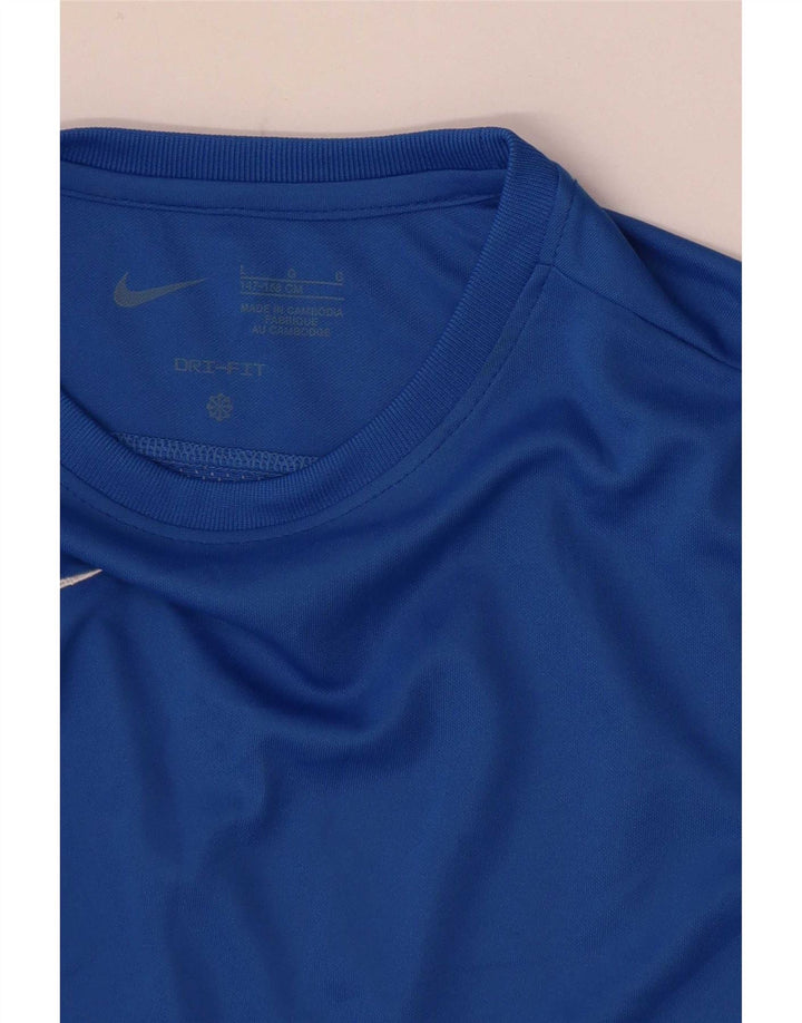 Nike Boys Dri Fit Top manga larga 12-13 años grande azul